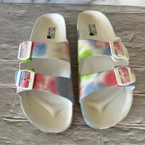 Robin Ruth Pastel Double Strap Slides - Picture 2 of 10